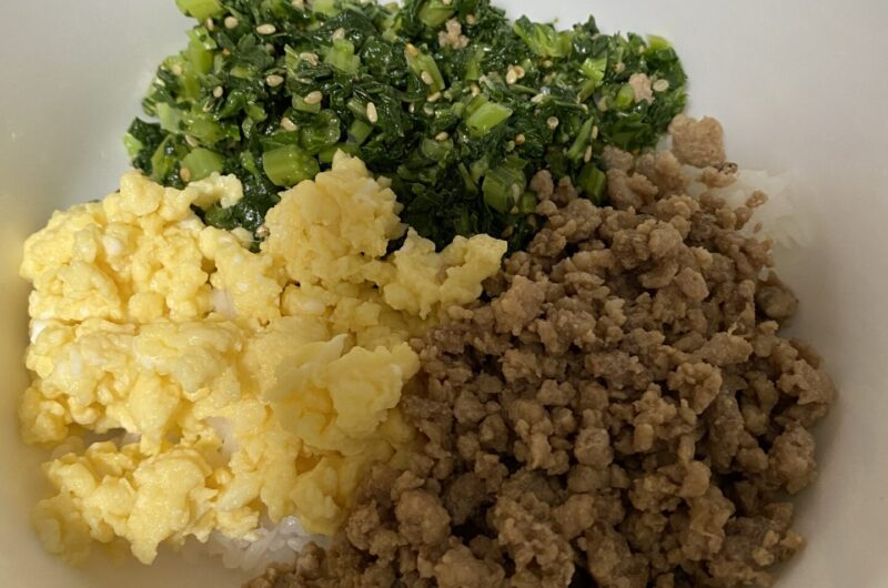 子ども喜ぶ三色丼レシピ【ワンボウルで栄養摂取】